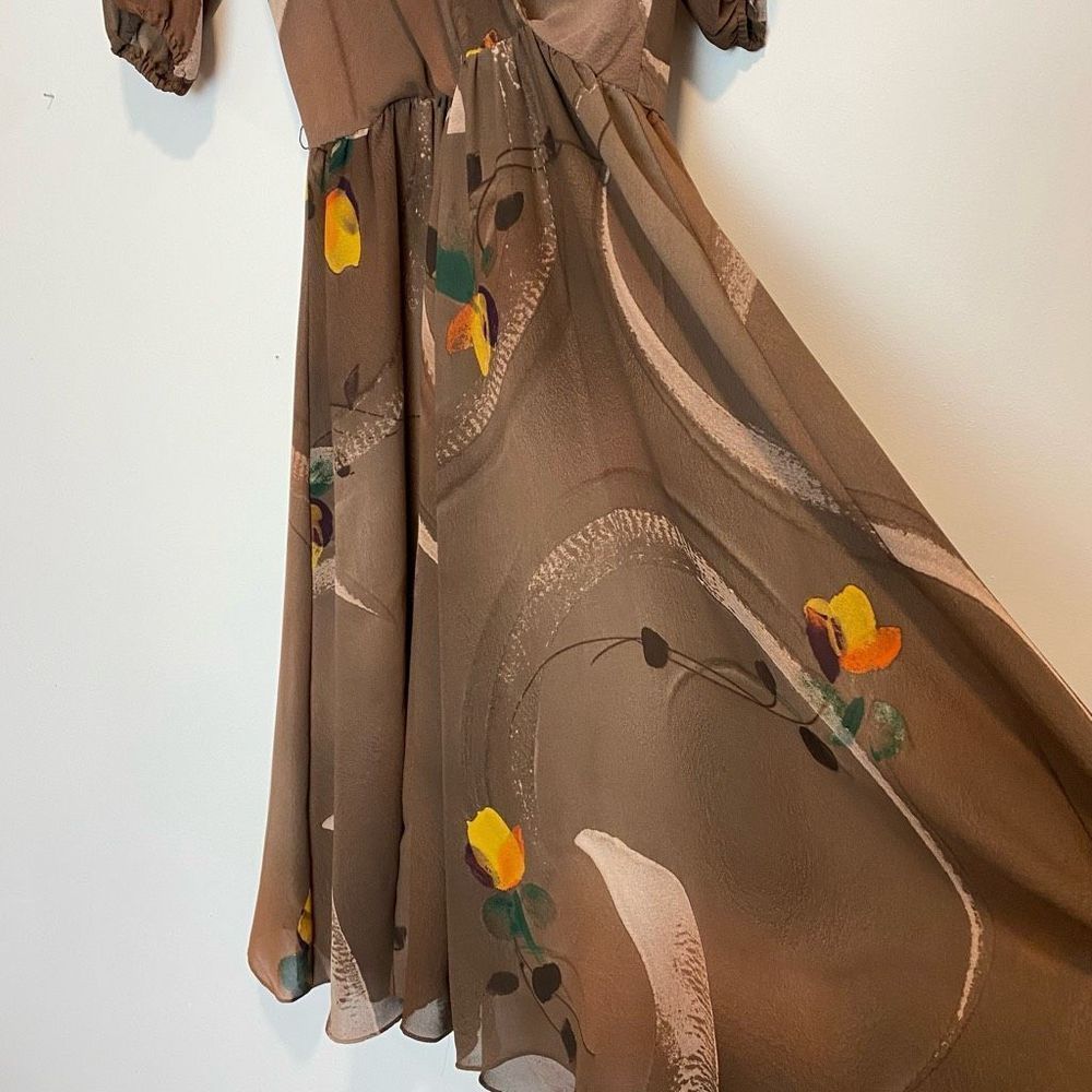 Vintage 70s Jody of California A-Line Floral Boho Hippe Dress Peekaboo Shoulder - Picture 12 of 12